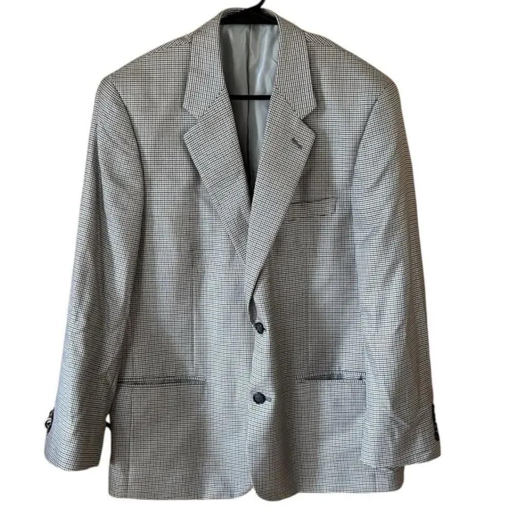 Club‎ Room by Macy’s Houndstooth Plaid Blazer 42 R